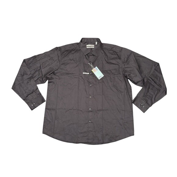Kivon Other - Kivon Gray Slim Fit Performance Cotton Button Up Dress Shirt Mens Size 3XL NWT